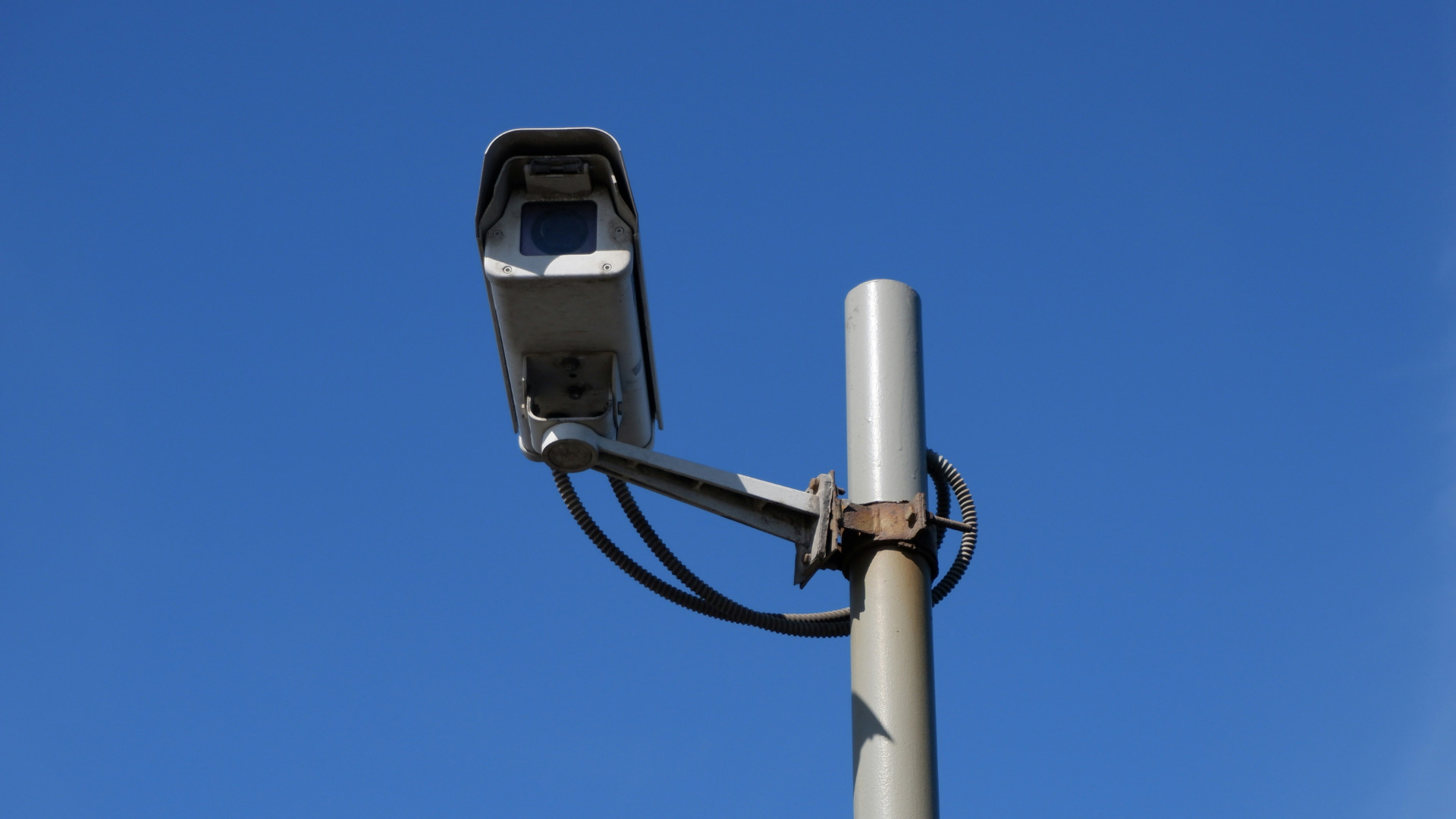 cctv camera mounted outside on a pole
